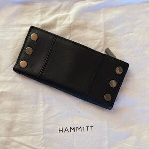 Hammitt 110 North Black Wallet with gunmetal Accents